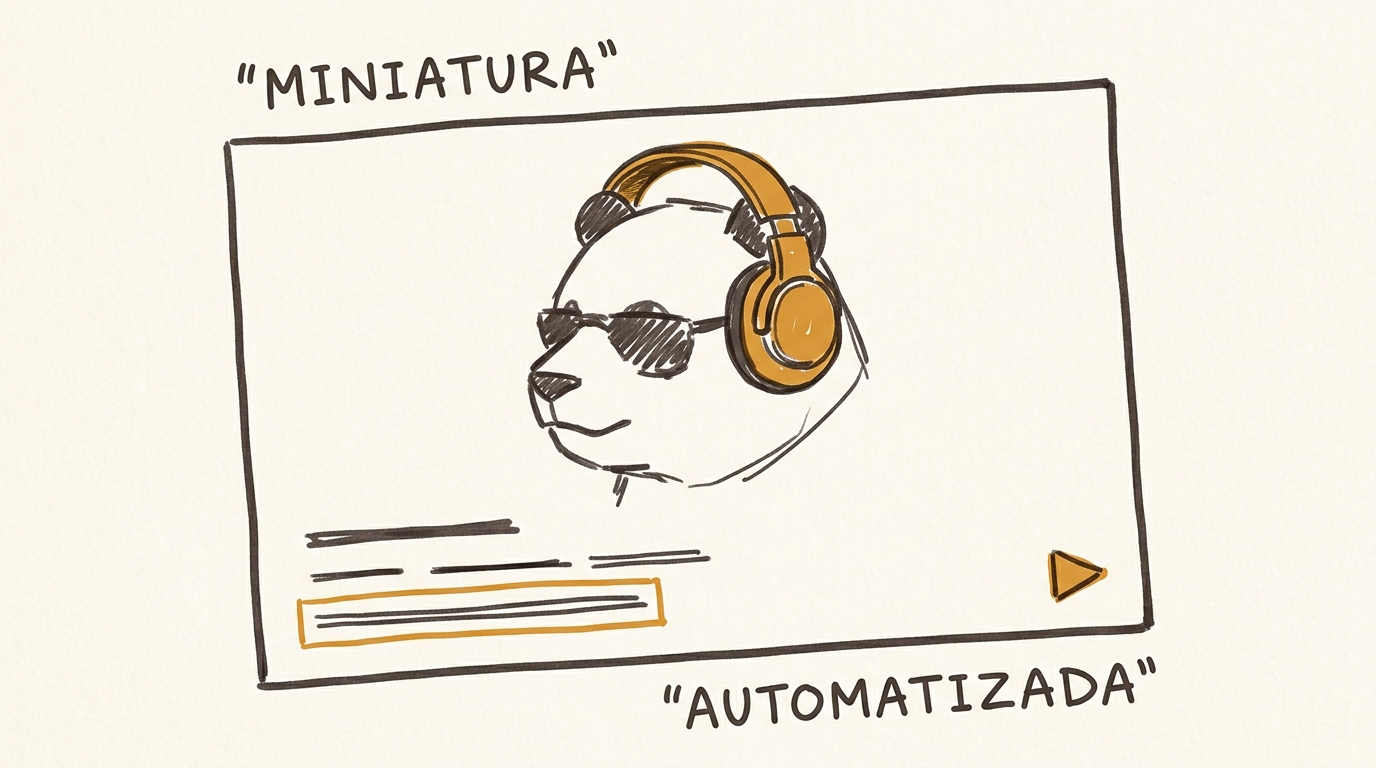 Miniatura automatizada: panda con audífonos y gafas azules, hecha en minutos