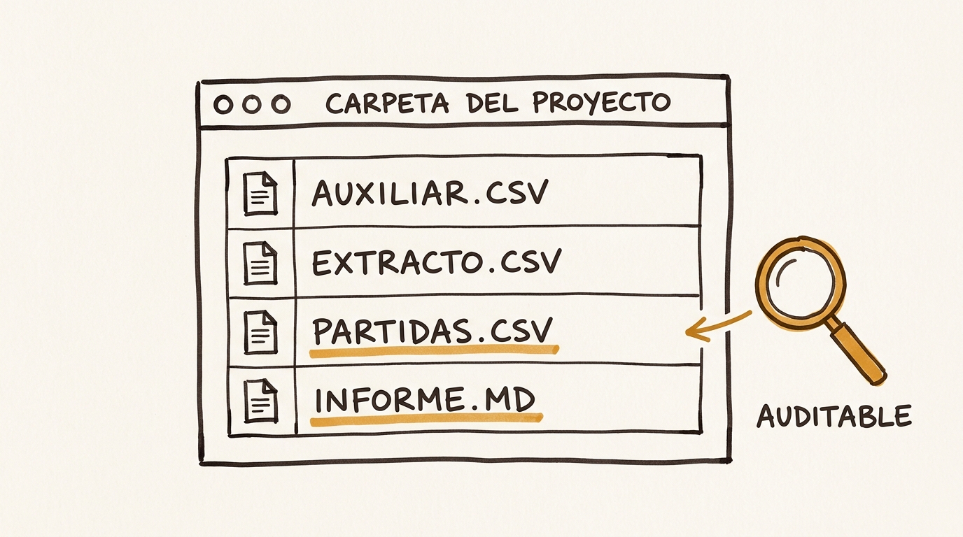 Carpeta del proyecto con archivos auditables